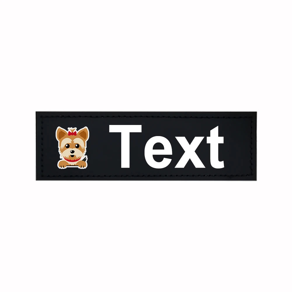 Custom Dog Harness Patches with Name and Phone Number, Set of 2