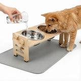 Elevated Dog Bowls, 15 Degree Tilted Stand, 2 Stainless Steel Bowls Dog Feeder