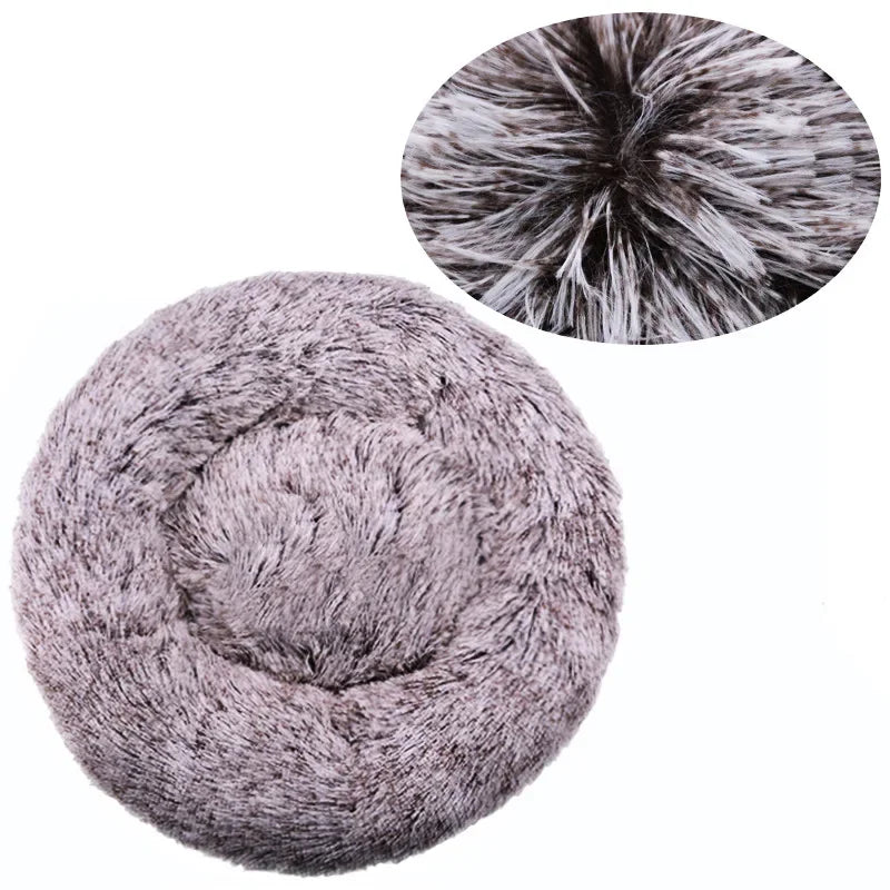 Machine Washable Donut Dog Bed, Plush Round Bed in 6 Sizes