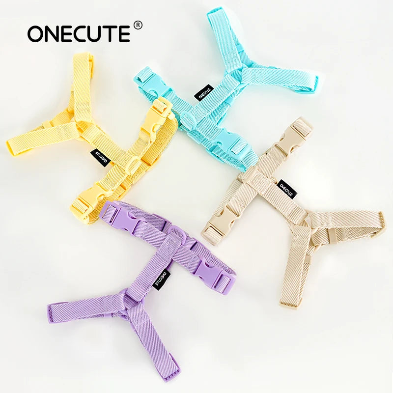 Adjustable Puppy Harness, Collar and Leash Set in Macaron Colors