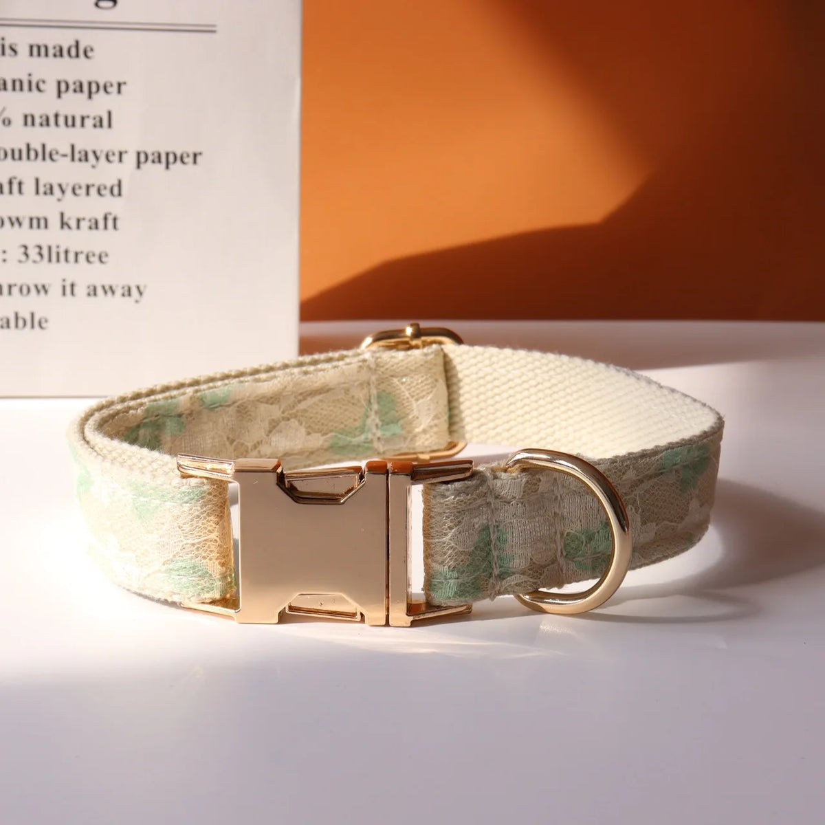 Lace Wedding Dog Collar with Bow and Personalized ID