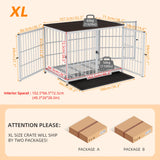 Wooden Dog Crate Furniture End Table, M to 2XL Sizes