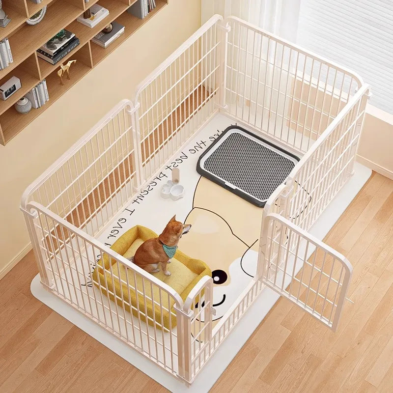 Indoor Dog Playpen with Self-Locking Gate for Small & Medium Dogs