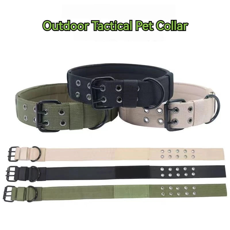 Tactical Dog Collar and Leash Set for Strong Medium Large Dogs