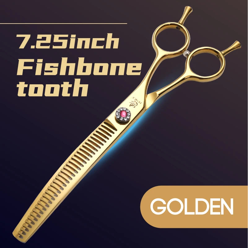 Curved Dog Grooming Thinning Shears, 7.25 Inch Japanese 440C