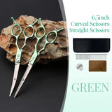 Fenice 6.5 Inch Dog Grooming Scissors Set, Straight, Curved & Thinning