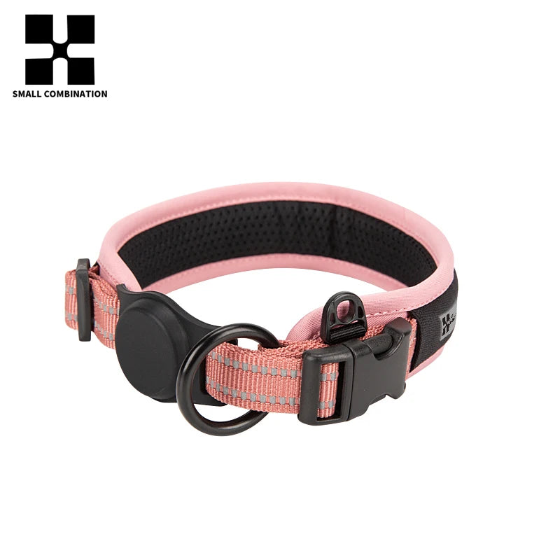 Reflective AirTag Dog Collar with Breakaway Buckle, Lightweight Nylon