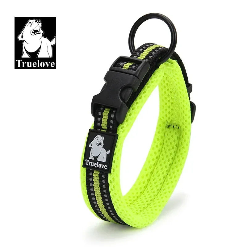 Heavy Duty Padded Dog Collar for Large Dogs, Reflective Nylon