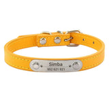 Personalized Dog Collar with Engraved Name Plate, 16 Colors