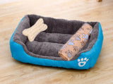 Plush Rectangle Dog Bed with Raised Sides in Candy Colors