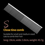 Stainless Steel Dog Grooming Comb with Tapered Pins, 4 Styles
