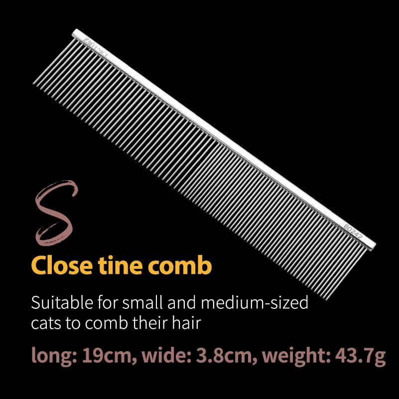 Stainless Steel Dog Grooming Comb with Tapered Pins, 4 Styles