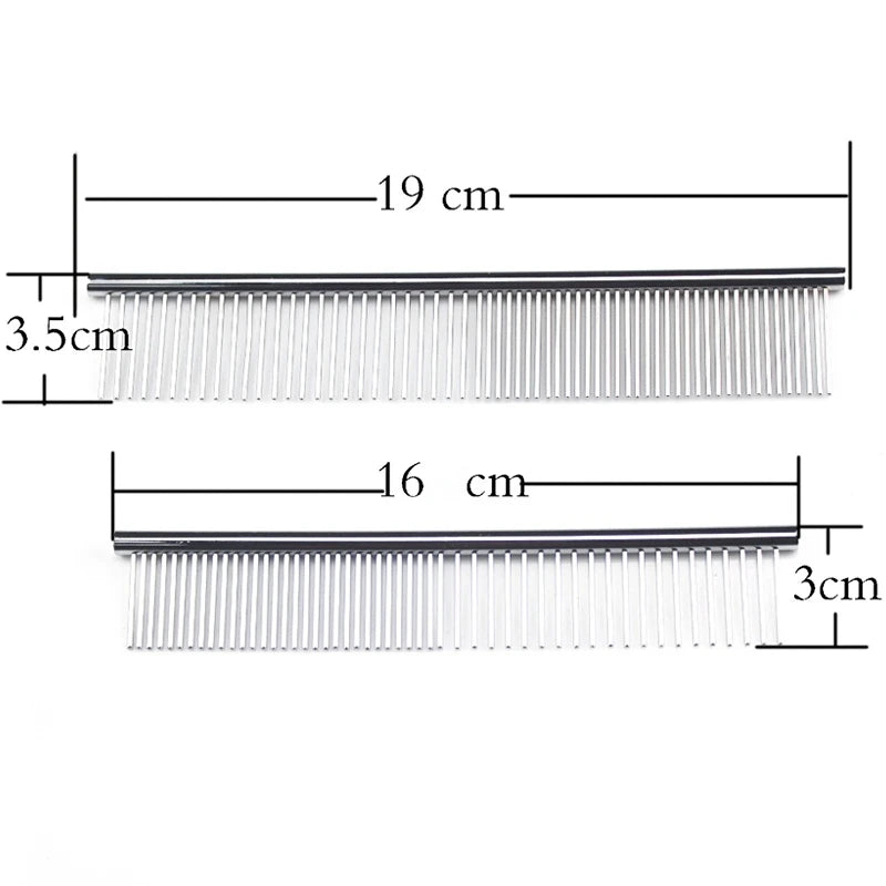 Stainless Steel Dog Grooming Comb, 6.3 or 7.5 Inch