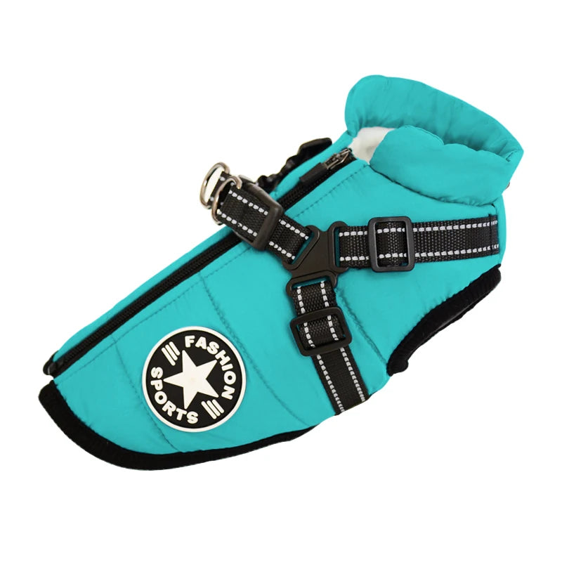 Waterproof Winter Dog Coat with Built-In Harness, S to 5XL