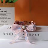 Lace Wedding Dog Collar with Bow and Personalized ID