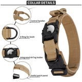 Tactical Dog Collar with AirTag Holder and Handle