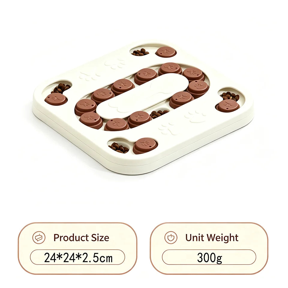 Interactive Dog Puzzle Feeder and Slow Feeder Bowl, 4 Styles
