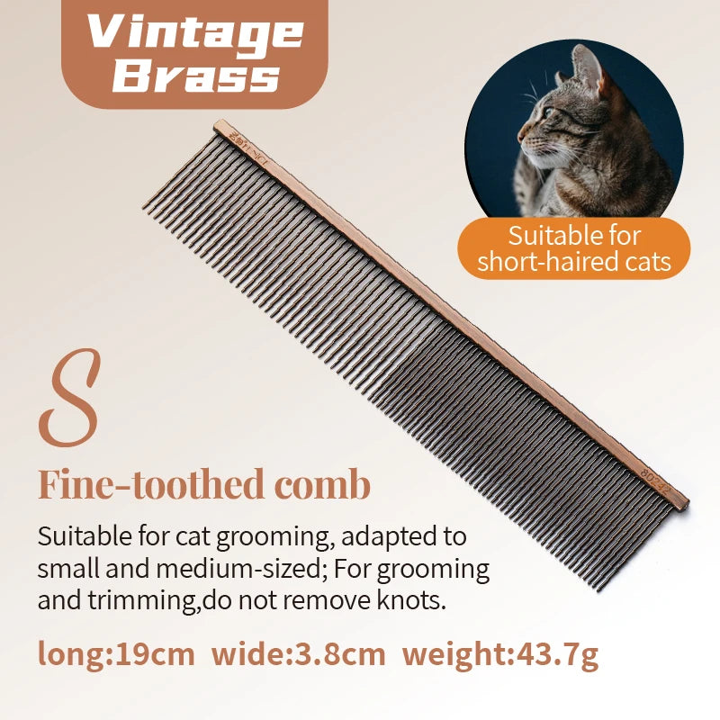 Stainless Steel Dog Grooming Comb with Tapered Pins, 4 Styles