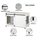 Modern Dog Crate Furniture with Sliding Barn Door