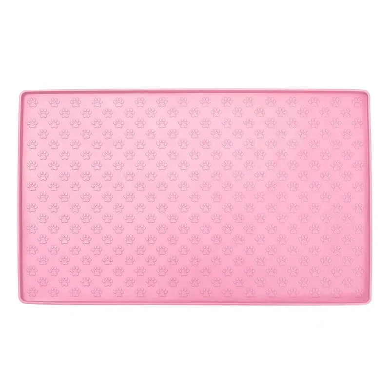 Silicone Dog Food Mat with Raised Edge, Waterproof