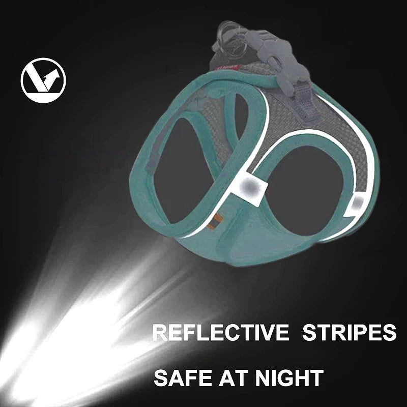 Small Dog Vest Harness and Leash Set, Reflective and Breathable