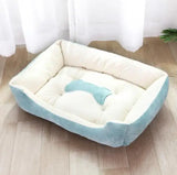 Plush Rectangle Dog Bed with Raised Sides in Candy Colors