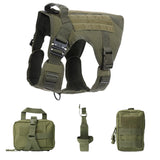 Tactical Dog Harness with MOLLE Panels and Handle for Large Dogs