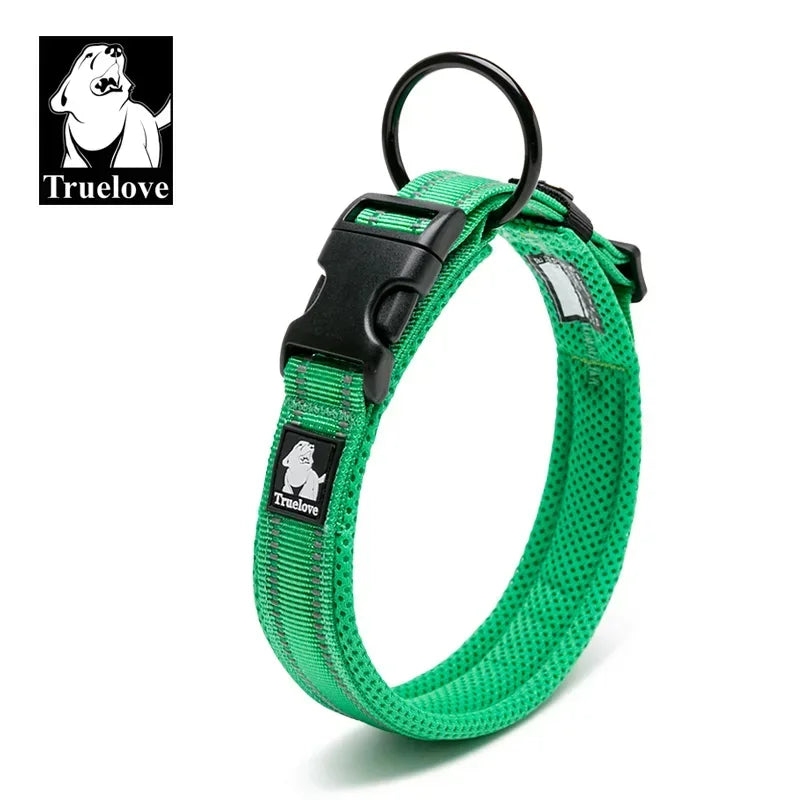 Heavy Duty Padded Dog Collar for Large Dogs, Reflective Nylon