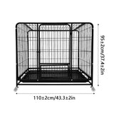 Heavy Duty Metal Dog Crate for Large Dogs with Wheels