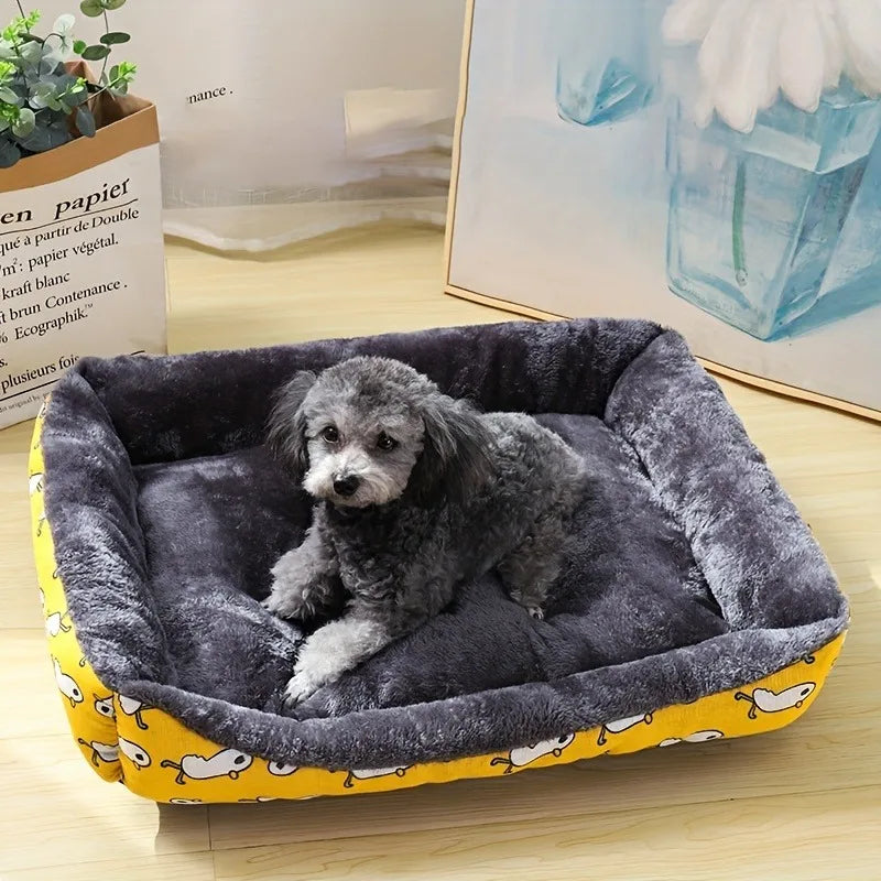 Bolster Dog Bed with Non-Slip Base for Small to Large Dogs
