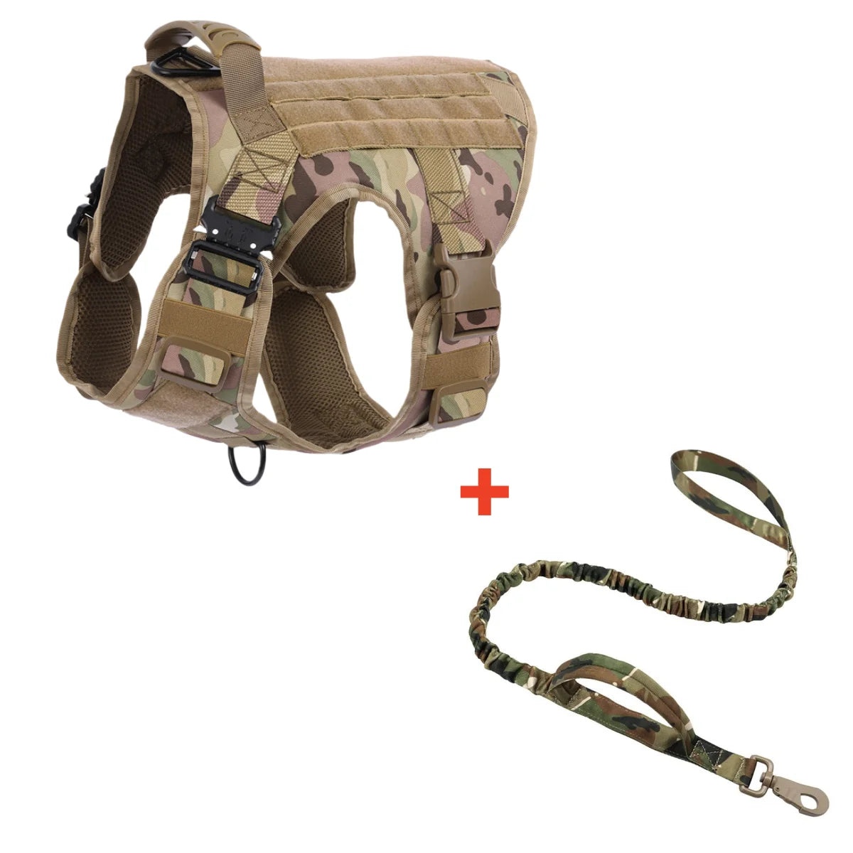 Tactical Dog Harness with MOLLE Panels and Handle for Large Dogs