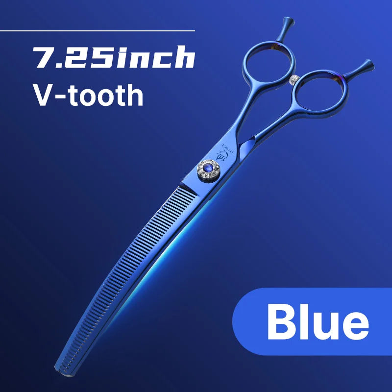 Curved Dog Grooming Thinning Shears, 7.25 Inch Japanese 440C