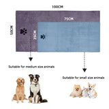 Microfiber Dog Bath Towel with Embroidered Paw Print