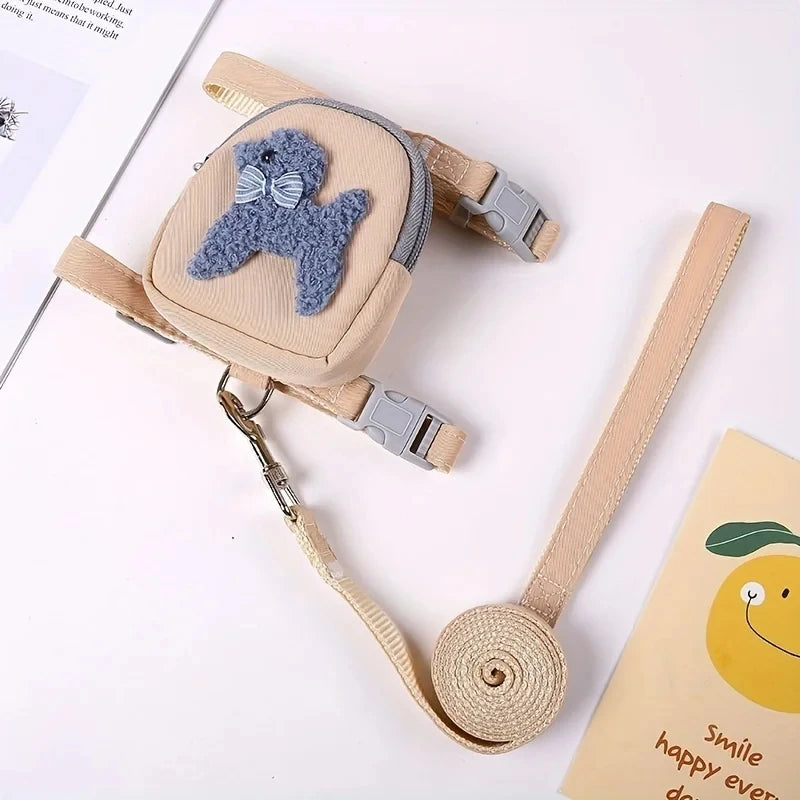 Dog Harness with Backpack and Leash for Small and Medium Dogs