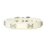 Leather Dog Collar for Small Dogs with Adjustable Buckle