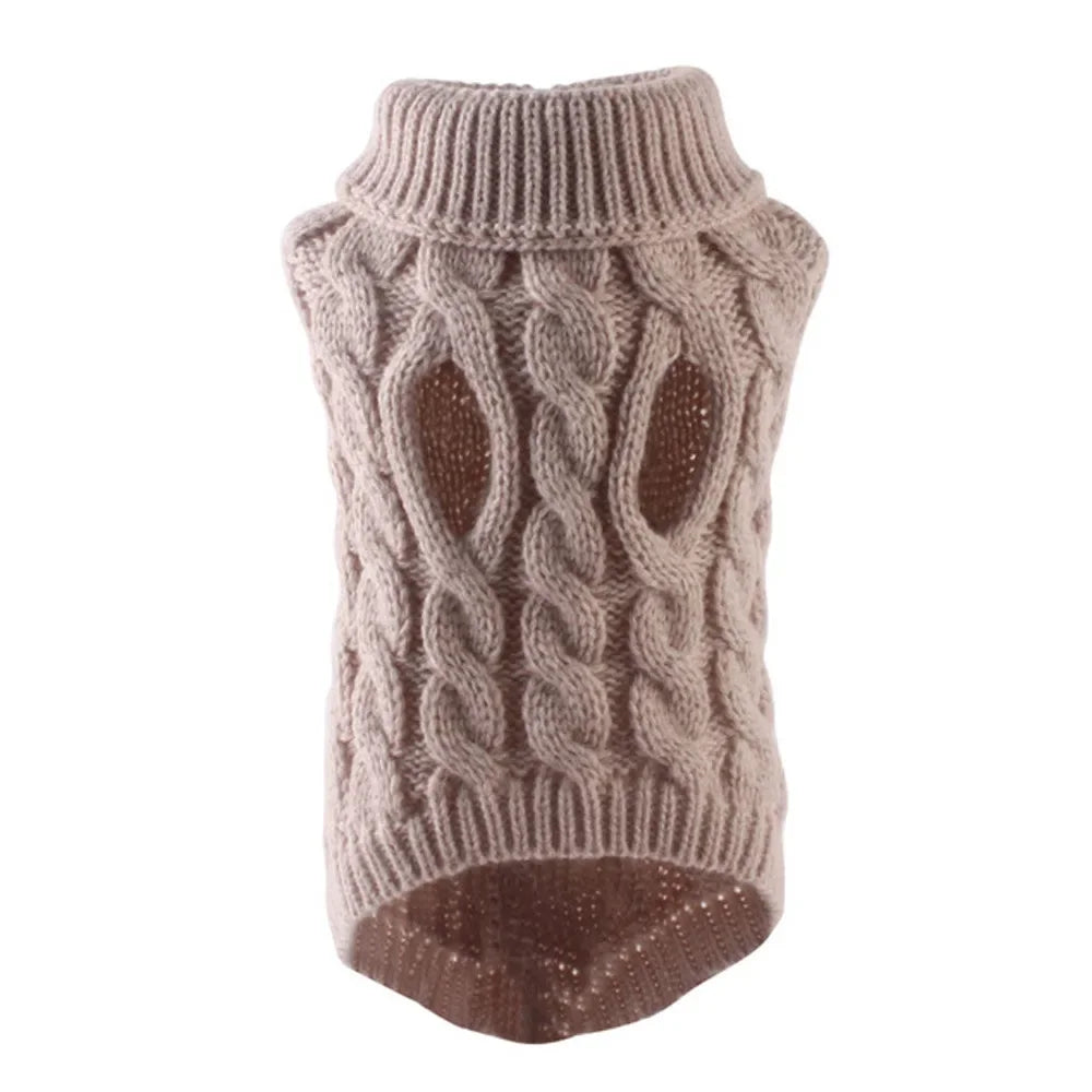 Knitted Dog Sweater for Small Dogs, Warm Pullover for Winter