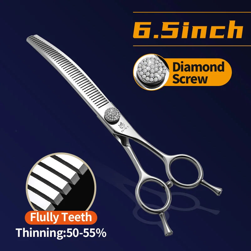 Curved Chunkers and Thinners for Dog Grooming, 7 or 7.5 Inch