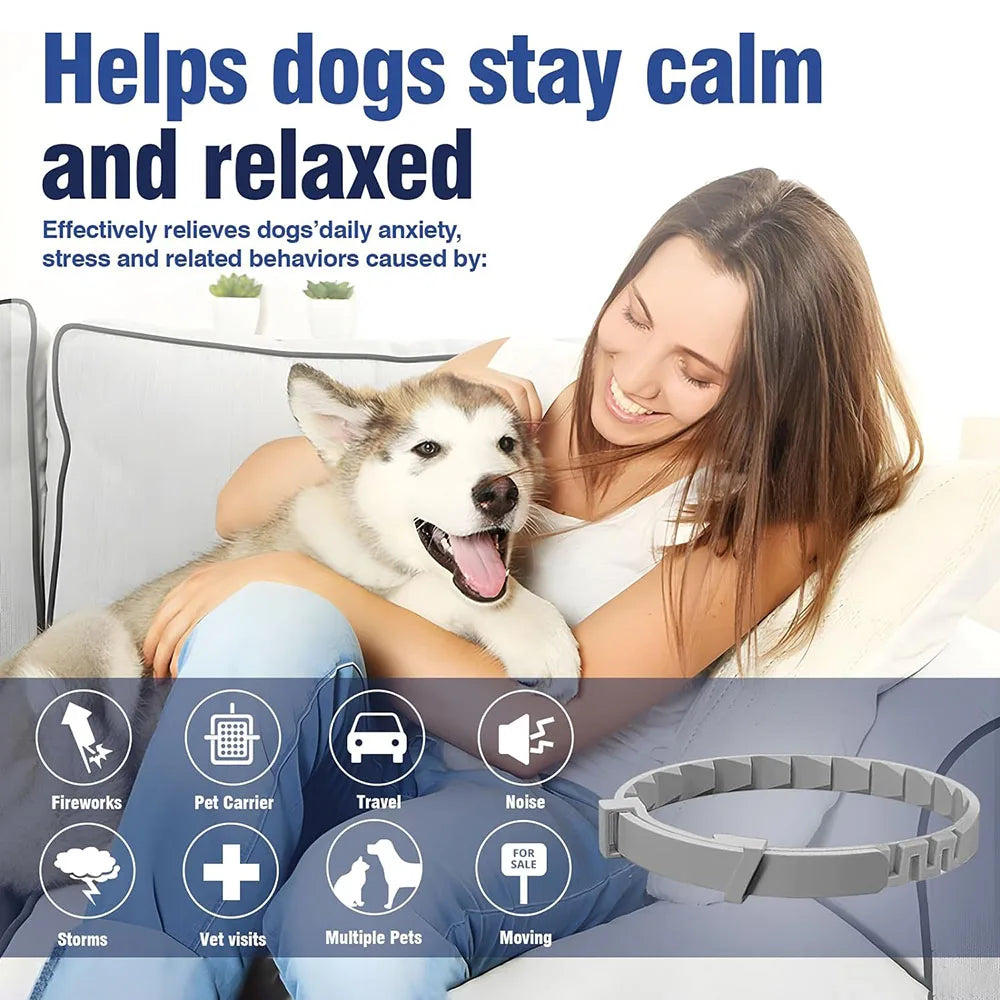 Waterproof Dog Calming Collar, 60-Day Adjustable Collar for All Sizes