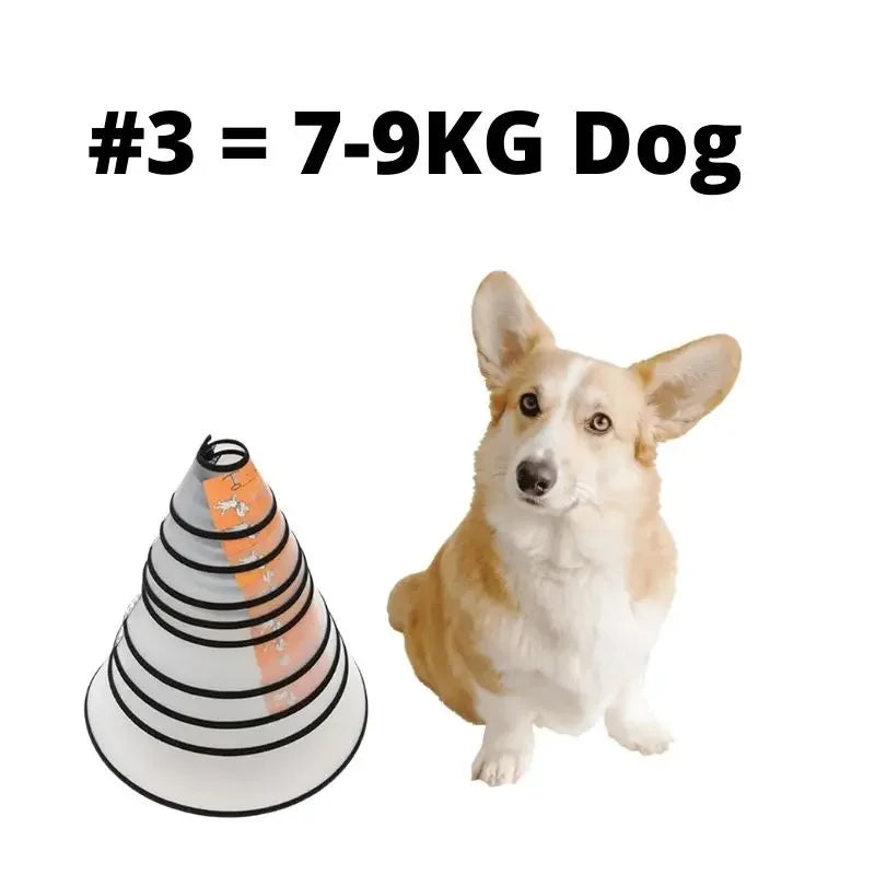 Dog Recovery Cone Collar, Adjustable E-Collar in 9 Sizes