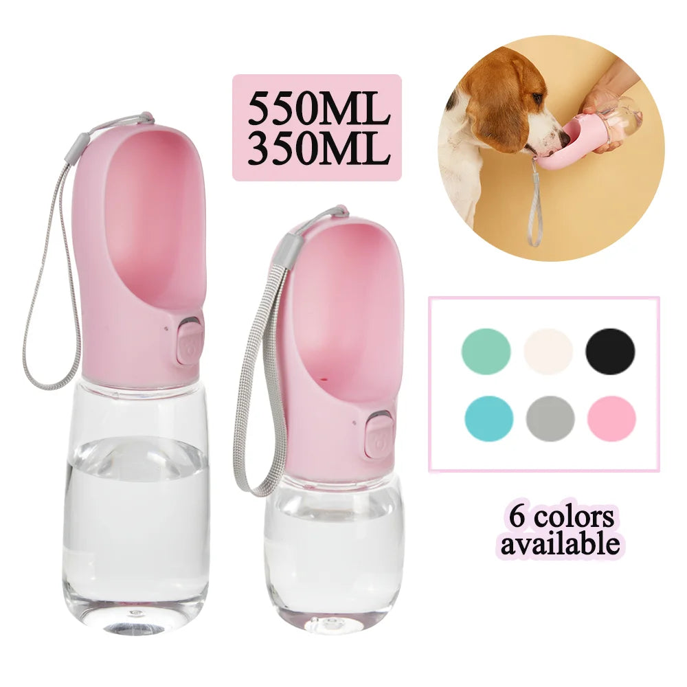 Portable Dog Water Bottle with Bowl, 12 oz or 18 oz