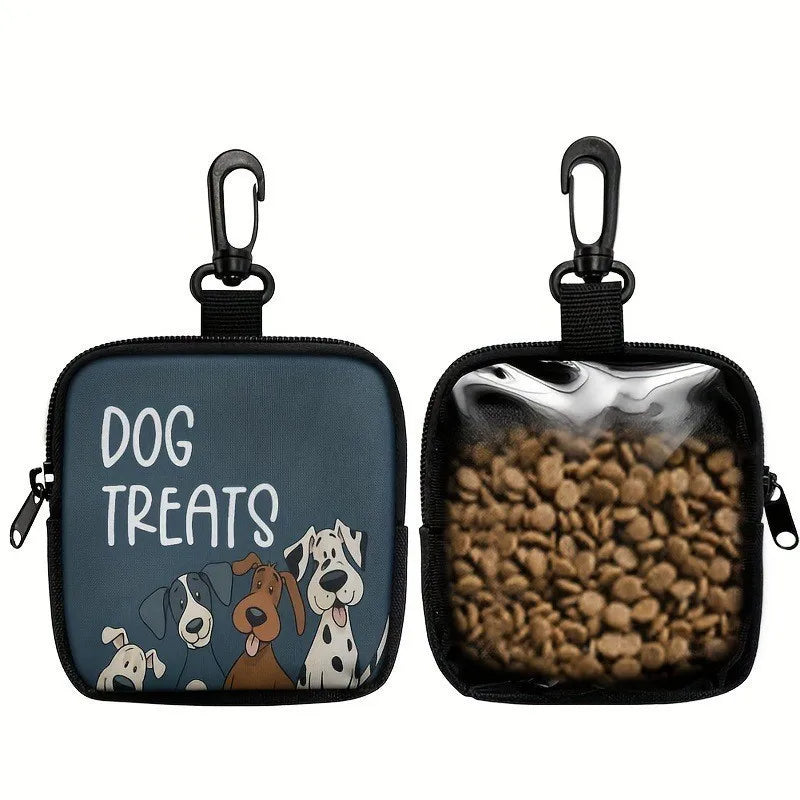 Dog Treat Pouch with Clip, Zippered Cartoon Dog Training Bag