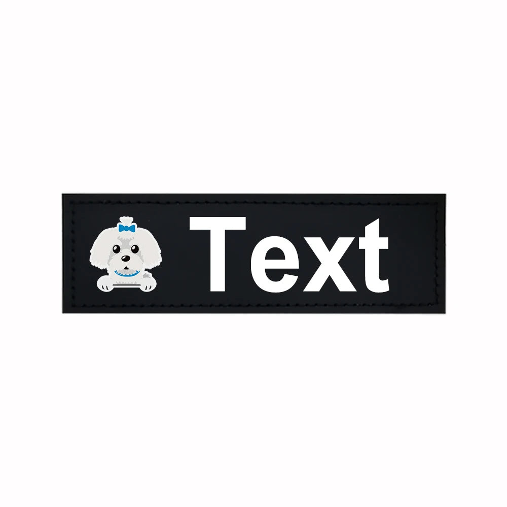 Custom Dog Harness Patches with Name and Phone Number, Set of 2