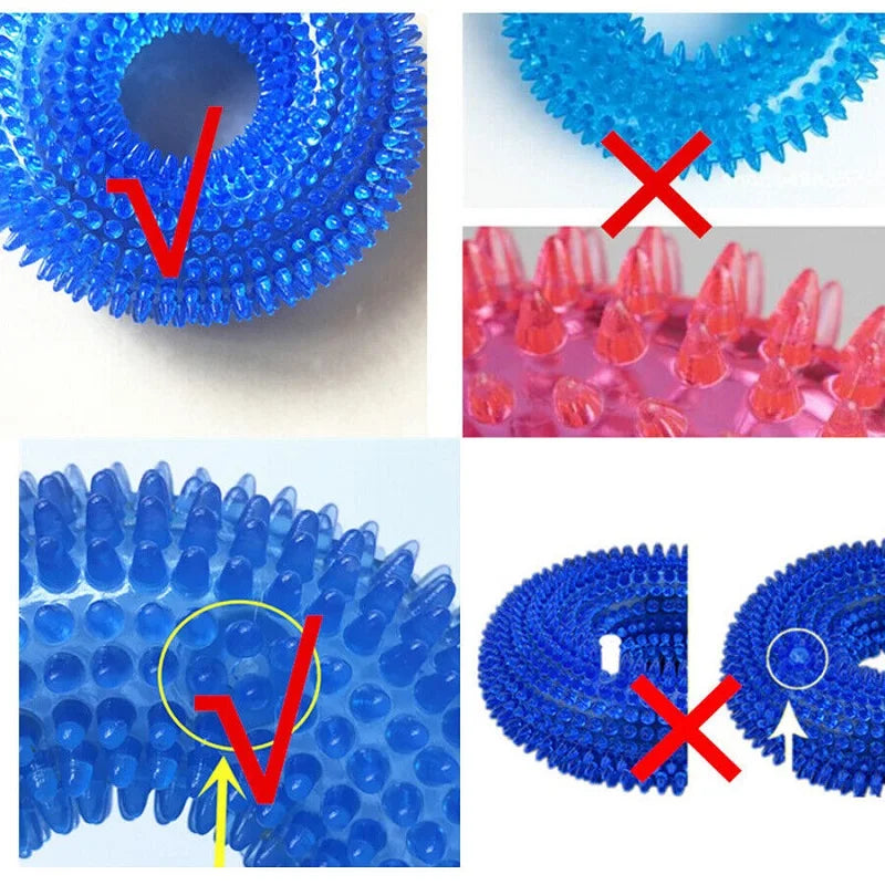 Squeaky Spiky Ring Chew Toy for Dogs and Puppies