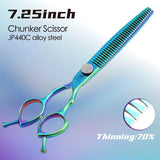 Curved Chunker Dog Grooming Scissors, 7.25 Inch 440C Steel