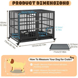 42 Inch Heavy Duty Dog Crate with Feeding Doors