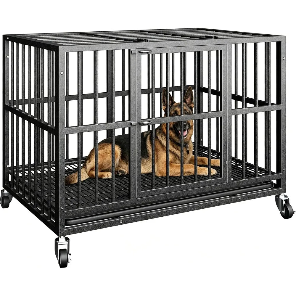 48 Inch Heavy Duty Escape Proof Dog Crate for Large Dogs