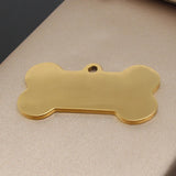 Engraved Dog Face Bone ID Tag, Personalized with Name and Gender