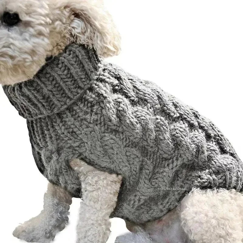 Knitted Dog Sweater for Small Dogs, Warm Pullover for Winter