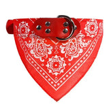 Adjustable Dog Bandana Collar with Reflective Leather
