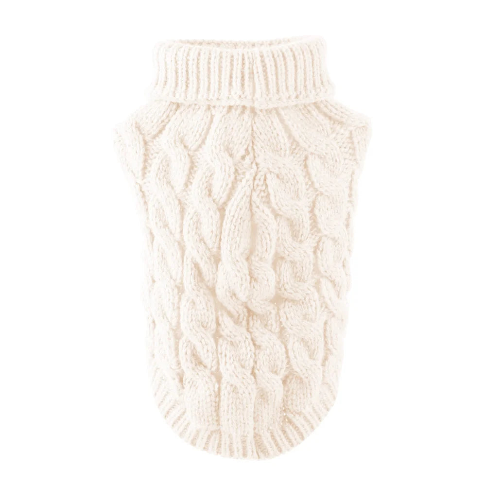 Classic Knit Dog Sweater for Small Dogs in 5 Solid Colors